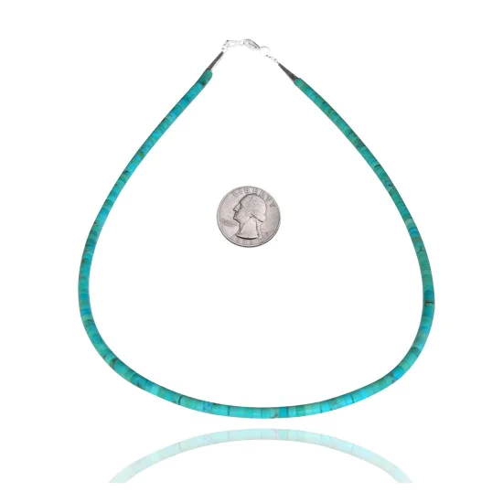 .925 Sterling Silver Certified Authentic Navajo Native American 1 strand Magnesite Necklace 35172 .925 Sterling Silver Certified Authentic Navajo Native American 1 strand Magnesite Necklace 35172