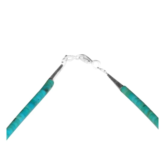.925 Sterling Silver Certified Authentic Navajo Native American 1 strand Magnesite Necklace 35172 .925 Sterling Silver Certified Authentic Navajo Native American 1 strand Magnesite Necklace 35172