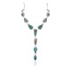 Elegant .925 Sterling Silver Certified Authentic Navajo Native American Natural Turquoise Necklace 35180