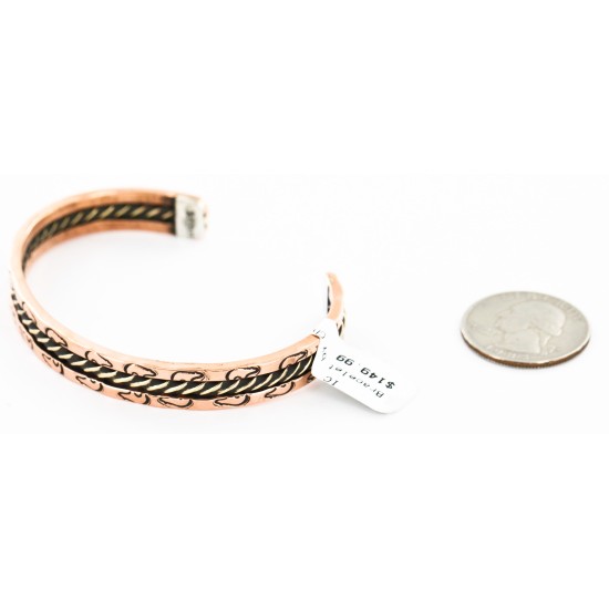 Navajo Handmade Bear Bracelet 12846-6 Copper and Brass