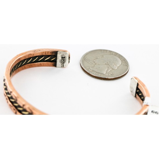 Navajo Handmade Bear Bracelet 12846-6 Copper and Brass