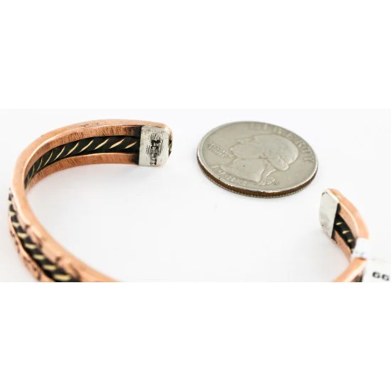 Navajo Handmade Bear Bracelet 12846-6 Copper and Brass