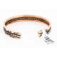 Handmade Feather Certified Authentic Navajo Pure Copper and Brass Native American Bracelet 12846-1