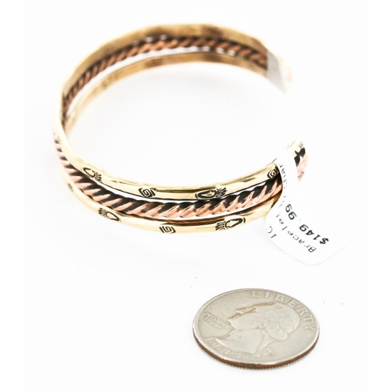Handmade Bear Paw Navajo Copper and Brass Bracelet 12846-3