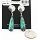 Certified Authentic Handmade Navajo .925 Sterling Silver Dangle Native American Earrings Natural Turquoise 18087-2
