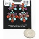 Certified Authentic Handmade Navajo .925 Sterling Silver Natural Multicolor Stones Native American Dangle Earrings 17856