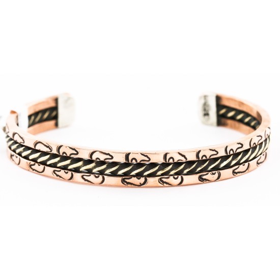 Navajo Handmade Bear Bracelet 12846-6 Copper and Brass