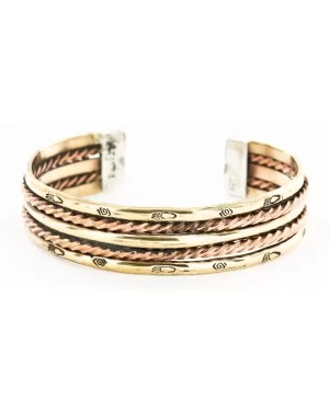 Handmade Bear Paw Navajo Bracelet 12845-5 Copper and Brass