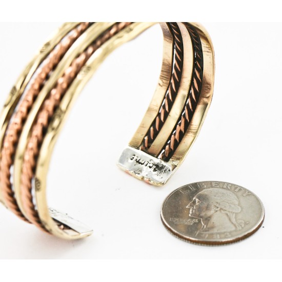 Handmade Bear Paw Navajo Bracelet 12845-5 Copper and Brass Handmade Bear Paw Navajo Bracelet 12845-5 Copper and Brass