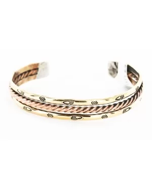 Handmade Bear Paw Navajo Copper and Brass Bracelet 12846-3