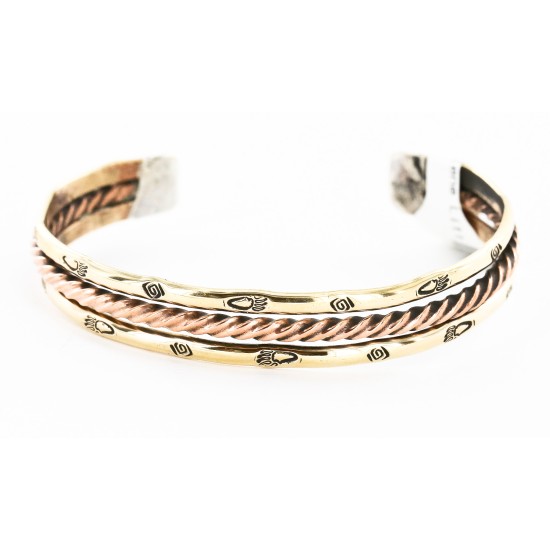 Handmade Bear Paw Navajo Copper and Brass Bracelet 12846-3