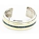 Handmade Certified Authentic Navajo Pure Nickel Brass Natural Chips Turquoise Native American Bracelet 12838-2