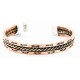 Handmade Feather Certified Authentic Navajo Pure Copper and Brass Native American Bracelet 12846-1 Handmade Feather Certified Authentic Navajo Pure Copper and Brass Native American Bracelet 12846-1
