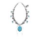 Squash Blossom .925 Sterling Silver Certified Authentic Navajo Native American Natural Turquoise Necklace 35190 Necklaces & Pendants NB848909285617 35190 (by LomaSiiva)