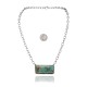 Delicate .925 Sterling Silver Certified Authentic Navajo Native American Natural Turquoise Necklace Pendant 35192 Delicate .925 Sterling Silver Certified Authentic Navajo Native American Natural Turquoise Necklace Pendant 35192