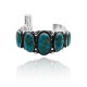 Large .925 Sterling Silver Certified Authentic Navajo Native American Natural Turquoise Cuff Bracelet 32111