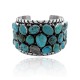 Huge .925 Sterling Silver Certified Authentic Navajo Native American Natural Turquoise Cuff Bracelet 32112