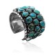 Huge .925 Sterling Silver Certified Authentic Navajo Native American Natural Turquoise Cuff Bracelet 32112