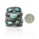 Huge .925 Sterling Silver Certified Authentic Navajo Native American Natural Turquoise Cuff Bracelet 32114