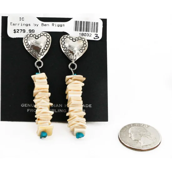 Certified Authentic Handmade Heart Navajo .925 Sterling Silver Dangle Native American Earrings Natural Turquoise Spiny Oyster 18032-3 Certified Authentic Handmade Heart Navajo .925 Sterling Silver Dangle Native American Earrings Natural Turquoise Spiny Oyster 18032-3