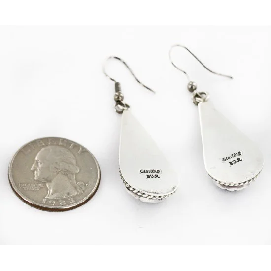 Certified Authentic Handmade Navajo .925 Sterling Silver Dangle Native American Earrings Natural Lapis 18046 Certified Authentic Handmade Navajo .925 Sterling Silver Dangle Native American Earrings Natural Lapis 18046