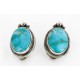 Certified Authentic Handmade Navajo .925 Sterling Silver Natural Turquoise Clip Native American Earrings 27163-11