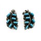 Certified Authentic Handmade Zuni .925 Sterling Silver Clip Native American Earrings Natural Turquoise 14646