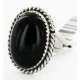 .925 Sterling Silver Handmade Certified Authentic Navajo Natural Black Onyx Oval Native American Ring 16998-2 .925 Sterling Silver Handmade Certified Authentic Navajo Natural Black Onyx Oval Native American Ring 16998-2