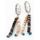 Certified Authentic Handmade Navajo .925 Sterling Silver Dangle Native American Earrings Natural Turquoise Heishi 18032-1