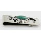 Handmade Certified Authentic Navajo Nickel and .925 Sterling Silver Natural Turquoise Native American Money Clip 11238-6 Handmade Certified Authentic Navajo Nickel and .925 Sterling Silver Natural Turquoise Native American Money Clip 11238-6