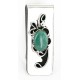 Handmade Certified Authentic Navajo Nickel and .925 Sterling Silver Natural Turquoise Native American Money Clip 11238-6 Handmade Certified Authentic Navajo Nickel and .925 Sterling Silver Natural Turquoise Native American Money Clip 11238-6