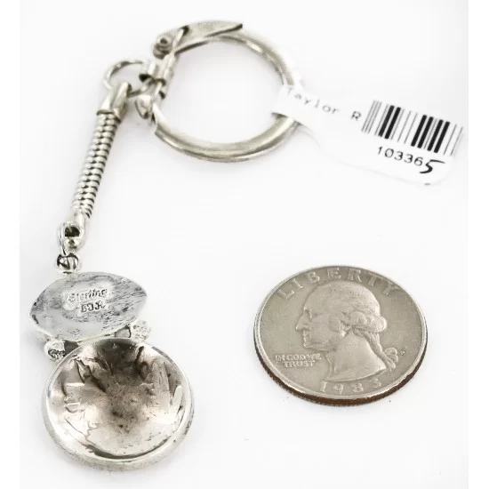 Vintage Style OLD Buffalo Coin Certified Authentic Navajo .925 Sterling Silver Natural Purple Spiny Oyster Native American Keychain 10336-5 Vintage Style OLD Buffalo Coin Certified Authentic Navajo .925 Sterling Silver Natural Purple Spiny Oyster Native American Keychain 10336-5