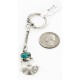 Vintage Style OLD Buffalo Coin Certified Authentic Navajo .925 Sterling Silver Natural Turquoise Native American Keychain 1 10336-1
