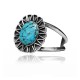 Modern Design .925 Sterling Silver Certified Authentic Navajo Native American Natural Turquoise Cuff Bracelet 32130