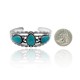 3 Stone Sun Design .925 Sterling Silver Certified Authentic Navajo Native American Natural Turquoise Cuff Bracelet 32136