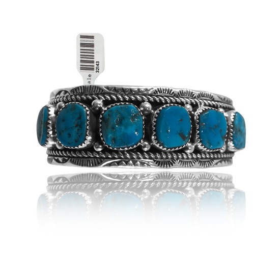 Multi Turquoise .925 Sterling Silver Certified Authentic Navajo Native American Natural Turquoise Cuff Bracelet 32143 All Products NB15122312990 32143 (by LomaSiiva)