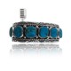 Multi Turquoise .925 Sterling Silver Certified Authentic Navajo Native American Natural Turquoise Cuff Bracelet 32143
