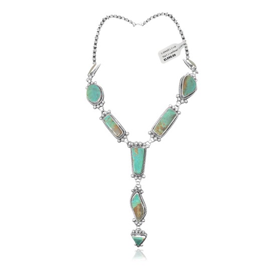Simple and Elegant .925 Sterling Silver Certified Authentic Navajo Native American Natural Multi Turquoise Necklace 35207 Necklaces & Pendants NB848909285634 35207 (by LomaSiiva)