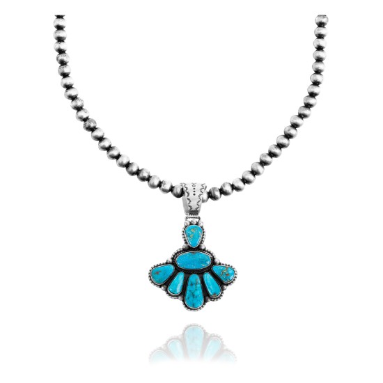Beautiful Drop Multi Stone Navajo Pearl Design .925 Sterling Silver Certified Authentic Navajo Native American Natural Turquoise Necklace Chain Pendant 35208 Necklaces & Pendants NB848909285635 35208 (by LomaSiiva)