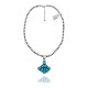 Beautiful Drop Multi Stone Navajo Pearl Design .925 Sterling Silver Certified Authentic Navajo Native American Natural Turquoise Necklace Chain Pendant 35208