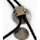 .925 Sterling Silver and 12kt Gold Filled Leather Handmade Coyote Certified Authentic Navajo Native American Bolo Tie  24417-3-2