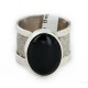 925 Sterling Silver Handmade Certified Authentic Navajo Natural Black Onyx Native American Ring  24428-3