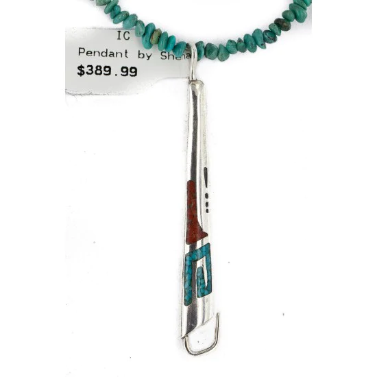 .925 Sterling Silver Handmade Certified Authentic Navajo Natural Chips Turquoise Chips Coral Native American Necklace 24434-15771 .925 Sterling Silver Handmade Certified Authentic Navajo Natural Chips Turquoise Chips Coral Native American Necklace 24434-15771