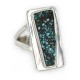 925 Sterling Silver Handmade Certified Authentic Navajo Natural Chips Turquoise Native American Ring  24427-2