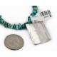 .925 Sterling Silver Handmade Wolf and Moon Certified Authentic Navajo Turquoise Native American Necklace 24421-2-15718