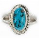 925 Sterling Silver Oval Handmade Certified Authentic Navajo Natural Turquoise Native American Ring  24429-1