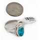 925 Sterling Silver Oval Handmade Certified Authentic Navajo Natural Turquoise Native American Ring  24429-1