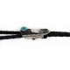 Handmade Certified Authentic Horse Leather Navajo .925 Sterling Silver Natural Turquoise Native American Bolo Tie  24417-3