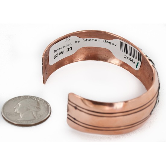 Handmade Certified Authentic Horse Navajo .925 Sterling Silver and Pure Copper Native American Bracelet 24442-1 Handmade Certified Authentic Horse Navajo .925 Sterling Silver and Pure Copper Native American Bracelet 24442-1