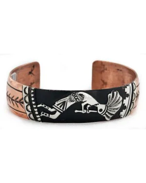 Handmade Kokopelli Navajo .925 Sterling Silver and Pure Copper Bracelet 24446-2 Handmade Kokopelli Navajo .925 Sterling Silver and Pure Copper Bracelet 24446-2